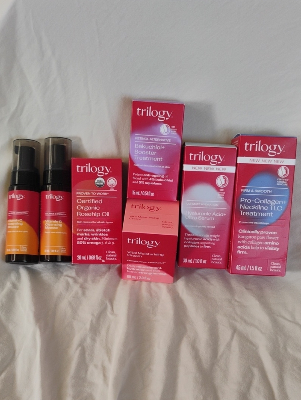 Lot Of 7 Trilogy Skin Care Products Pro-Collagen + Neckline Treatment & More